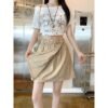 549601978 Workwear Casual Short Skirt Women's Summer New Arrival Versatile High Waist Slimming A-Line Five-Point Skirt
