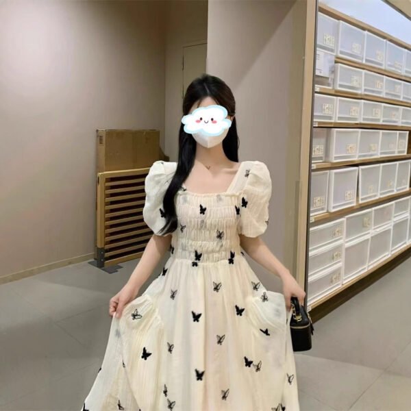 Style First Love Dress Women's Elegant Elastic Waist Long Skirt Gentle Ladylike Fit-and-Flare Long Dress