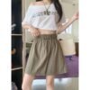549601976 Workwear Casual Short Skirt Women's Summer New Arrival Versatile High Waist Slimming A-Line Five-Point Skirt