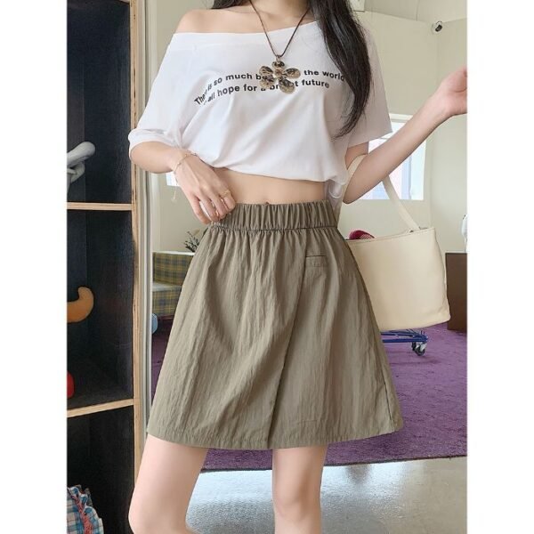 549601976 Workwear Casual Short Skirt Women's Summer New Arrival Versatile High Waist Slimming A-Line Five-Point Skirt