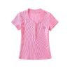 Peach collar button short sleeved T-shirt