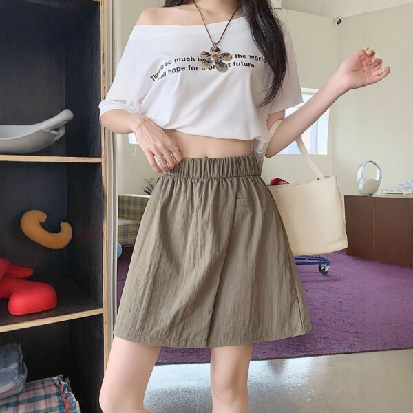 549601972 Workwear Casual Short Skirt Women's Summer New Arrival Versatile High Waist Slimming A-Line Five-Point Skirt
