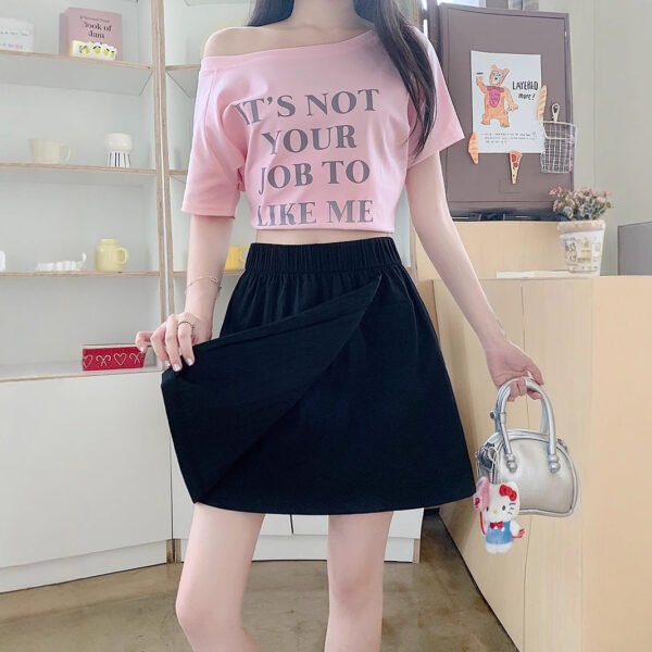 549601974 Workwear Casual Short Skirt Women's Summer New Arrival Versatile High Waist Slimming A-Line Five-Point Skirt