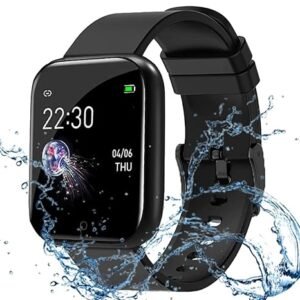 111 MARVIK Smart Watch for Kids, Men, Boys, Girls, and Women, D20 Plus 2025, Latest for Android and iOS Phones, IP68 Waterproof with Daily Activity Tracker, Heart Rate Sensor, Sleep Monitor Watch - Black