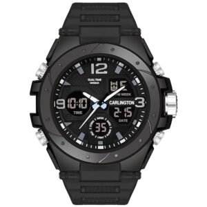 111 Carlington Endurance Series Analog-Digital Sports Watches for Men and Boys with Alarm, Stopwatch, Backlit Display, Dualtime, Silicone Rubber Strap, Water & Shock Resiatant - CT_9105