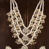 ZAVERI PEARLS Ethnic Kundan & Pearls Multi Layers Bridal Necklace Set For Women-ZPFK8689