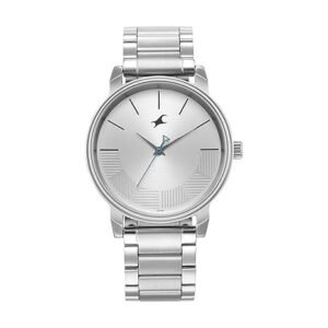 Fastrack Stunners Quartz Analog Silver Dial Silver Metal Strap Watch for Guys - NT3291SM02​