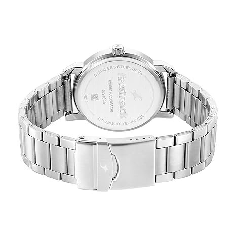 Fastrack Stunners Quartz Analog Silver Dial Silver Metal Strap Watch for Guys - NT3291SM02​