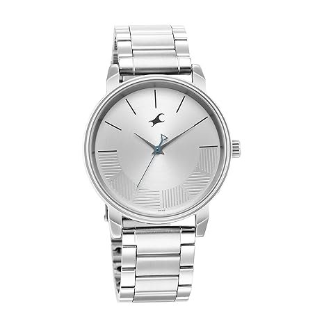 Fastrack Stunners Quartz Analog Silver Dial Silver Metal Strap Watch for Guys - NT3291SM02​