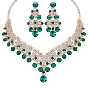 a Shining Diva Fashion Latest Stylish Design Fancy Wedding Party Crystal Diamonds Necklace Jewellery Set for Women