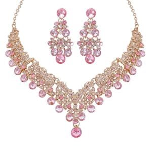 Brand: Shining Diva Fashion Shining Diva Fashion Latest Stylish Design Fancy Wedding Party Crystal Diamonds Necklace Jewellery Set for Women