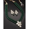 I Jewels Gold Plated Traditional Kundan & Pearl Studded Necklace Jewellery Set For Women (ML311)