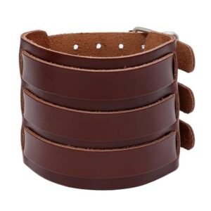 THE MEN THING WRAITHBINDER BROWN - Genuine Braided Leather Bracelet Set for Men & Boys (8inch)