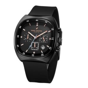 a22 Daniel Hechter Paris Bercy Collection Modern Multi Functional Watch for Men with Square Dial and Silicon Band-DHM1001