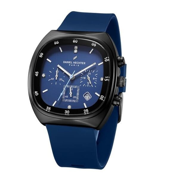 Daniel Hechter Paris Bercy Collection Modern Multi Functional Watch for Men with Square Dial and Silicon Band-DHM1001