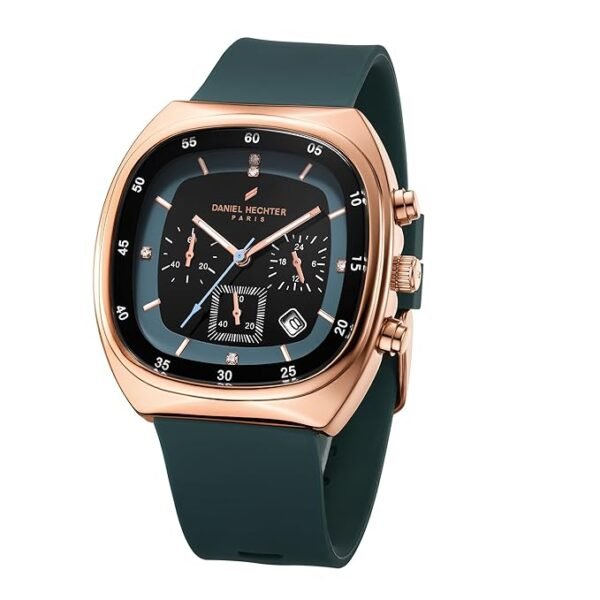 Daniel Hechter Paris Bercy Collection Modern Multi Functional Watch for Men with Square Dial and Silicon Band-DHM1001
