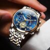 HORIZEN Stainless Steel Chronograph Luxury Analogue Watch for Men (Blue Dial)
