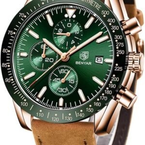 a55 BENYAR Men's Luxury Chronograph Watch – Business, Casual | Quartz Movement with Date Display | Stylish Wristwatch | Gift for Men