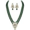 I Jewels Gold Plated Traditional Kundan & Pearl Studded Necklace Jewellery Set For Women (ML311)