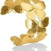 PALMONAS Floral Gold Cuff Bracelet for Women - Gift for Women & Girls, Women's Jewellery | Waterproof & Anti-Tarnish Bracelets