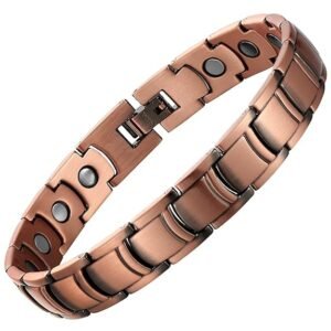 Copper Magnetic Bracelet for Men – Stylish & Adjustable Pure Copper Therapy Bracelet with Sizing Tool