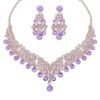 c3 Shining Diva Fashion Latest Stylish Design Fancy Wedding Party Crystal Diamonds Necklace Jewellery Set for Women