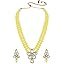 I Jewels Gold Plated Traditional Kundan & Pearl Studded Necklace Jewellery Set For Women (ML311)