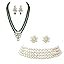 I Jewels Gold Plated Traditional Kundan & Pearl Studded Necklace Jewellery Set For Women (ML311)