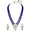 I Jewels Gold Plated Traditional Kundan & Pearl Studded Necklace Jewellery Set For Women (ML311)