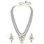 I Jewels Gold Plated Traditional Kundan & Pearl Studded Necklace Jewellery Set For Women (ML311)
