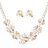 Peora Peal Leaf Nature Inspired Necklace Earring Set Fancy Jewellery for Women & Girls
