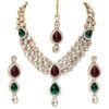 Shining Diva Latest Stylish 18k Gold Plated Traditional Kundan Necklace Jewellery Set for Women