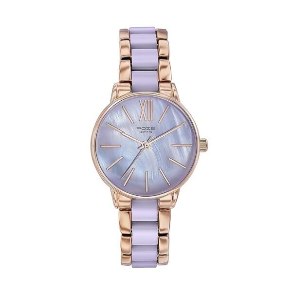 Sonata Poze Analog Quartz Purple Dial Watch for Women