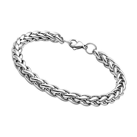 Fashion Frill Stylish Silver Bracelet For Men Stainless Steel Silver Chain Bracelets For Men Boys Mens Wristwear Bracelets Jewellery