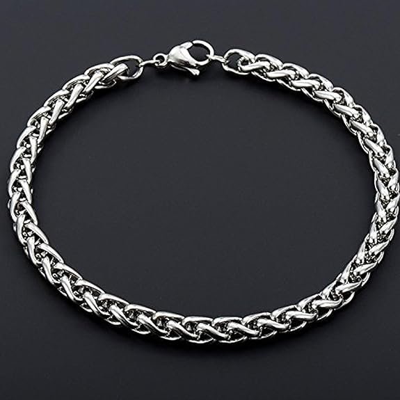 Fashion Frill Stylish Silver Bracelet For Men Stainless Steel Silver Chain Bracelets For Men Boys Mens Wristwear Bracelets Jewellery